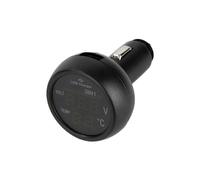Car Digital Voltmeter Thermometer USB Charger Car Cigarette Lighter Socket Digital Voltmeter Thermometer 3 In 1 Meter