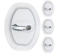 Car Door Lock Latch Cover - Carbon Fiber | 4-Piece Universal Protective Guard, Rust-Proof ABS Material With Adhesive Backing, Sleek Exterior Trim; Perfect For Sport Sedans, SUVs, And Car Lovers