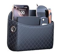 Car Door Organizers Set - Adhesive Pu Leather Box, Cell Phone Holder for Car, Cars Seat Pocket for Truck Automotive Vehicle, Front Back Seat, Door, Road Trip, Cars Pockets Organizer