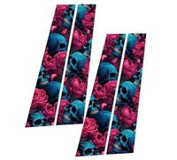 Car Door Pillar Stickers - Weatherproof Vinyl Graphic | Universal Auto Exterior Protector Wrap, Fade Resistant Cartoon Pattern Design for Vehicle Body Modification, Aesthetic Customization
