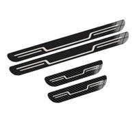 Car Door Sill Protector Strips for Jeep for Compass 2017-2023, 4 Pcs Stainless Steel Kick Plates Welcome Pedal Trim Guard Cover(Carbon Fiber Look)