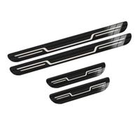 Car Door Sill Protector Strips for Jeep for Compass 2017-2023, 4 Pcs Stainless Steel Kick Plates Welcome Pedal Trim Guard Cover(Bla-ck)