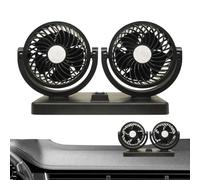 Car Double Head Fan - 12V 24V 5V USB Powered 360 Rotatable Auto Cooling Dev