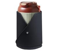 Car Drink Holder, Extra Cup Holder Door, 4.13x4.13x5.12 inches, Leather Storage Box Organizer, Backseat Accessory, Suitable for Water Bottle, Coffee, Phone, Auto, RV, Truck, Sedan, SUV, Travel