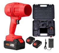 Car Dryer Air Blower,Cordless Handheld Blower Dryer, with Batteries,Charger & Toolbox,Adjustable Turbo Cars Jet Blowers for Lawn Care,Leaf Removal, Snow Blowing,Cars Cleaning (Red,#5-Battery * 2)