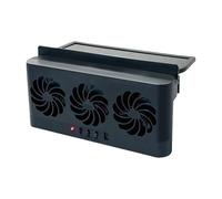 Car Electric Fan Ventilatore per radiatore per auto a energia solare e 3 prese d'aria. Ventola di ventilazione per finestrino auto con alimentazione USB. per tutte le auto. Cool Down(Black XH)