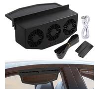 Car Exhaust Fan | 23 x 7 x 11,5 cm Auto Ventilator Solar Powered,1200 mAh Solar-Powered Vehicle Ventilation Effortless Power Access Fan USB Charging For RV Truck Sedan, Auto Air Purifier