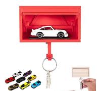 Car Garage Key Holder with Opening Door,garage Key Holder,Funny Wall Mount Car Garage Key Rack,3D Printed Key Organizer Wall Mount,Easy Installation Key Rack for Entryway,Le auto sono casuali-A