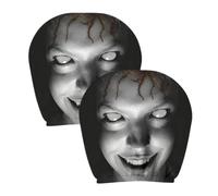 Car Headrest Cover - 2 Piece Automotive Scary Face Seat Protector