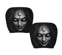 Car Headrest Cover 2 Pieces Spooky Halloween Portrait P Interior Decoration