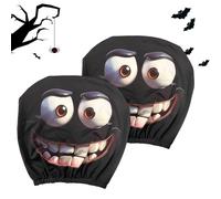 Car Headrest Cover, Breathable Elastic Head Rest Covers For Auto, 1 Pair Automobile Headrest Protector, Interior Decoration Driver Passenger Halloween Accessories Men Women