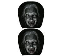 Car Headrest Cover - Car Seat Headrest Protector Spooky Front Pillow Wrap