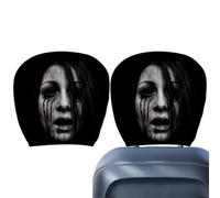 Car Headrest Cover Funny Cartoon Print Auto Interior Decoration