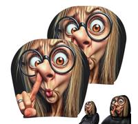 Car Headrest Cover, Funny Elderly Print Decoration, Elastic Seat Guard | Humorous Visual Interior , Instant Vehicle Seat Decor Upgrade, Eye Catching Style Transformation For Car SUV Truck
