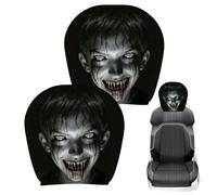 Car Headrest Cover - Polyester, Elastic Protector | Spooky Seat Wrap