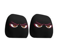 Car Headrest Covers, 2 Piece Dust Cover Set, Big Eyes Funny Design Breathable Elastic Protector for Men Women Vehicle SUV Interior Decoration, Seat Headrest Covers for Daily Use and Travel Comfort