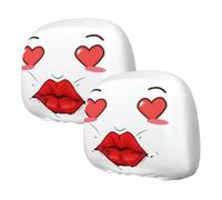 Car Headrest Covers | 2 Pieces Cute Reversible Double-Sided Print | Funny C