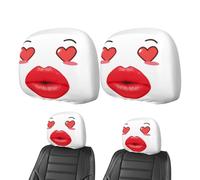Car Headrest Covers | 2 Pieces Cute Reversible Double-Sided Print | Funny C