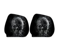 Car Headrest Covers, 2Pcs Skull Print Pillow Covers, Elastic Vehicle Decor