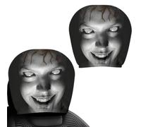 Car Headrest Covers - Scary Face Protector | Halloween 2 Pack