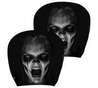 Car Headrest Covers - Spooky Ghost Face, Two Pieces Stretchy Case
