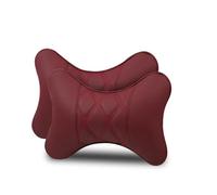 Car Headrest Pillow Cuscini per il collo dell'auto da 2 pezzi, entrambi i lati, in similpelle, adatti per il sollievo dal dolore alla testa, imbottiti in fibra(Red)