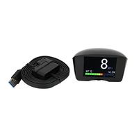 Car HUD Head Up Display OBD Misuratore digitale intelligente Indicatore di temperatura e tensione multifunzione Ampio schermo LCD per una guida Materiale ABS 95x90x75mm
