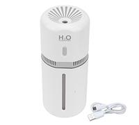 Car Humidifier | 180ml Large Capacity with Color Night Lights | Portable Cool Mist Humidifier for Bedroom/Office/Travel | USB Charging, 2 Spray Modes (White)