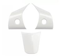Car Interior 3 Pezzi Per Tesla Per Model 3 Per Model Y Interni Coprivolante Per Auto Trim Adesivo ABS Patch Decorazione Modificata Interni Auto(BIANCO)
