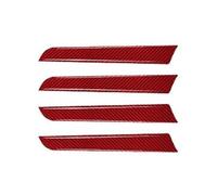 Car Interior 4 PZ/SET Per A4L 2009 2010 2011 2012 2013 2014 2015 2016 Auto Porta Pannello Striscia Di Rivestimento Adesivi In Fibra Carbonio Accessori(Rosso)