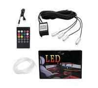 Car Interior Ambient Lights | 25x15.5x4cm Rubber Wireless LED Strip Kit | APP-Controlled Decorative Auto Lighting | Remote Multi-Mode Glow System For Cars Trucks RVs Trailers Sedans Pickups
