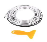 Car Interior Decor Line, 5M 4 colori Car Interior Molding Strips Esterno Modanatura Trim Strips linea Adesivi volante ruota flessibile Decor Line(Silver)