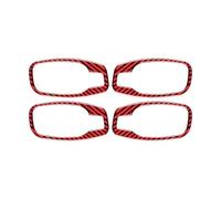 Car Interior Per BMW Serie 5 E60 2004-2010 Accessori Per Interni Auto Interni In Fibra Di Carbonio Maniglia Per Portiera Trim Cornice Decor Adesivi Styling Decori(Rosso)