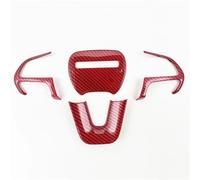 Car Interior Per Dodge Per Challenger Per Charger 2015-2021 Coprivolante Con Finiture In Fibra Di Carbonio Accessori Interni Auto(Red carbon fiber)