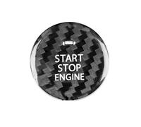 Car Interior Reale Duro In Fibra Carbonio Start Stop Copertura Motore Per Mazda 3 Per Axela 2020-2022 Auto Adesivo Del Tasto Per Mazda CX-30 2020-2022 Auto Pulsante Adesivo(Nero)
