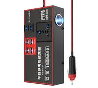 Car Inverter, 1500W Automobile Power Adapter with 220V Outlet & USB Ports, Multi Device Charging for Road Trip, Truck, Boat, Marine, Workstation, Travel and Camping
