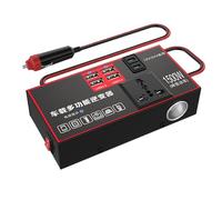Car Inverter, 220V Outlet Adapter, 1500W High Power Output, Multiple USB Charging Ports, Automobile Power Converter, Ideal for Workstation, Marine, Truck, Road Trip, 15.2x4.1cm