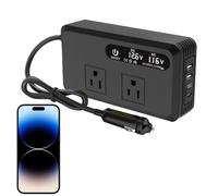 Car Inverter Outlet, Converter Charging Port, 6.3x3.31x1.69 Inches Intelligent Power Adapter, Versatile Solution with Advanced Safety for Small Appliances Laptops Cell Phones