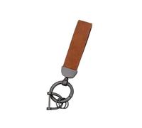 Car Key Chain, PU Leather Key Holder with Durable Metal Rings, Stylish Universal Keychain for Car Keys, House Keys (Brown)