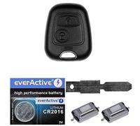 Car key exchange housing Telecomando a chiave per auto 1x custodia + 1x NE78 vuoto + 2X microinterruttore + 1x batteria CR2016 compatibile con Peugeot 206 SW CC 1998-2009