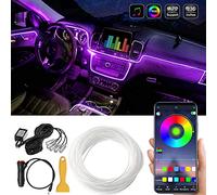 Car LED Interior Strip Light, 16 Million Colors 5 in 1 with 236 inches Fiber Optic, Multicolor RGB Sound Active Automobile Atmosphere Ambient Lighting Kit - Wireless Bluetooth APP Control
