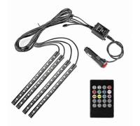 Car Led Light Bar, Dc 12v Multicolor Car Interior Music Light Led with Voice Control And Wireless Remote Control (remote Control - 48led)
