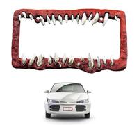 Car License Plate Frame Teeth - Horror License Bracket, Holder Durabled Gothic Plate Frame for Front and Rear Car Tags Exterior Accessories with Material Stylish Cars Decoration