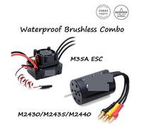 Car M35A ESC 2-3S M2430/2435/2440 Brushless Motor Waterproof Combo for Wltoys 1/16 1/18 RC Truck Monster Car Boat Parts(M2435 4300KV 35A XT)