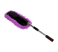 Car Maintenance Brush | Retractable Stainless Steel Handle & Soft Head | Glass Dusting & Detailing Tool for Cars/Trucks/SUVs | Safe Non - Harmful, Removable Brush (Viola)