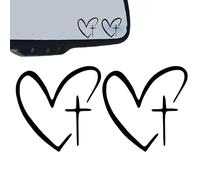 Car Mirror Decal Cute Heart Shape Self Adhesive 3.05x3x0.1cm
