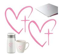 Car Mirror Decal Cute Heart Shape Self Adhesive 3.05x3x0.1cm