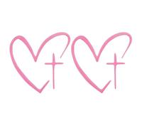 Car Mirror Stickers - Decorative Heart Shape Self Adhesive Decals For Rearview, Romance Love Vinyl Cutout | Ideal For Vehicles Trailer RV Automotive Sedan Pickup, Plus Water Cups Laptops Wall Guitars