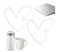 Car Mirror Stickers - Heart Shape Self Adhesive Decorative Decals, Cute Rearview Mirror Sticker for Cars, Trucks, RVs, Laptops, Water Bottles, Suitcases & Wall DIY Decoration