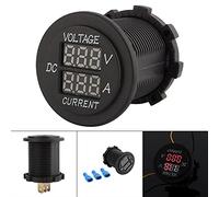Car Motorcycle DC 12-24V Dual LED Digital Voltmetro Ammeter Ampere Voltmetro Guage for digital ammeter dc 15a sostituzione automobilistica amp meter gauges car built-in voltmetro voltmetro 12 volt aut